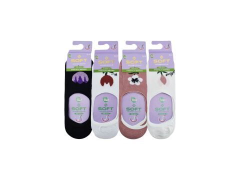 Softy 1 Yıkamalı Kokulu Dikişsiz Silikonlu Bayan Penye Babet 12'li