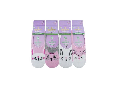 Softy 5 Yıkamalı Kokulu Dikişsiz Silikonlu Bayan Penye Babet 12'li