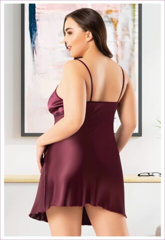 Miss Laris 4039 Battal Beden Bayan Saten Gecelik