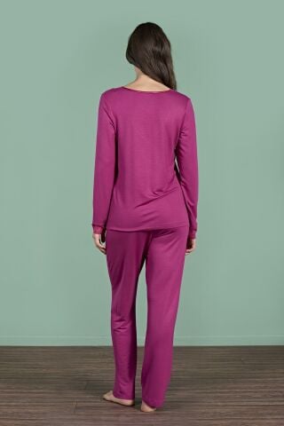 Pijadore 1960 (M-L-XL-XXL) Uzun Kollu Bayan Pijama Takım 4'lü