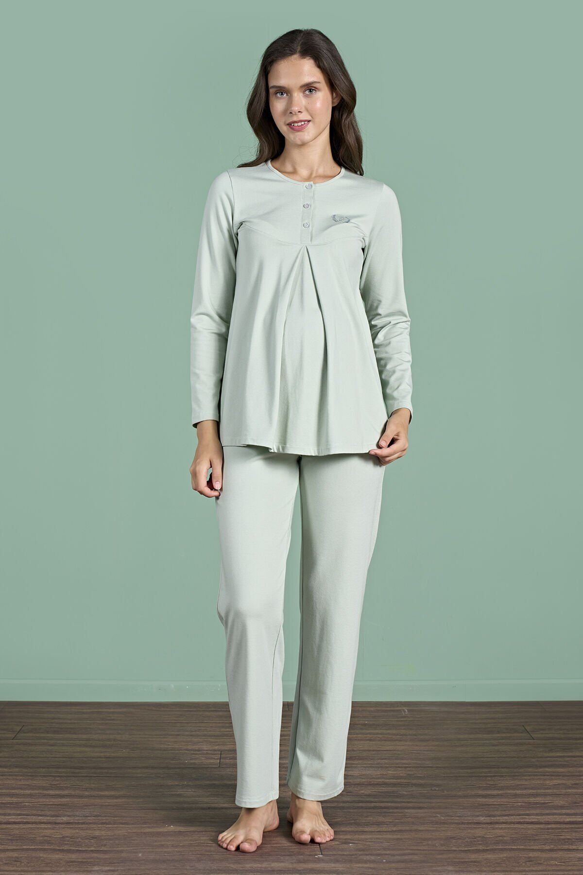 Pijadore 1946 (M-L-XL-XXL) Uzun Kollu Bayan Lohusa Pijama Takım 4'lü