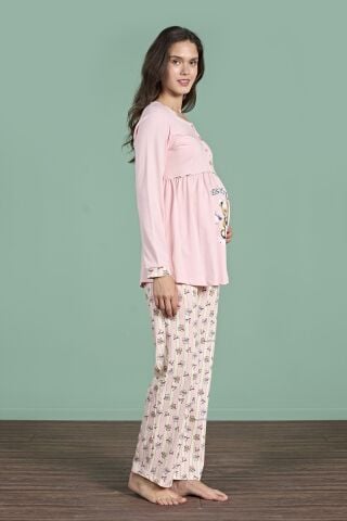 Pijadore 1948 (M-L-XL-XXL) Uzun Kollu Bayan Lohusa Pijama Takım 4'lü