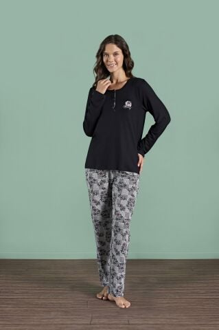 Pijadore 1998 (2XL-3XL-4XL-5XL) Battal Beden Uzun Kollu Bayan Pijama Takım 4'lü