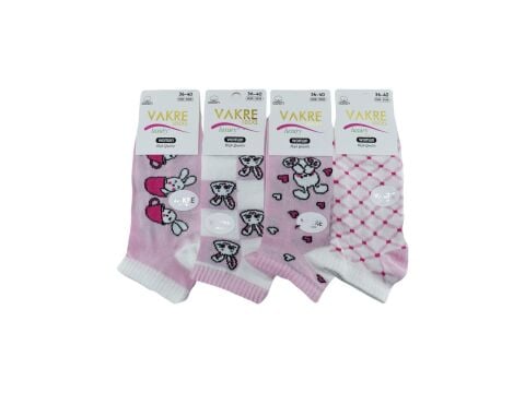 Vakre 9328-2 Bayan Penye Patik Çorap 12'li