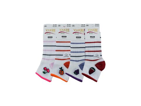 Vakre 9328-16 (36-40) Bayan Penye Patik Çorap 12'li