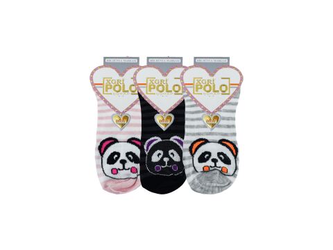 XGRİ POLO (B-E-7-6) 3'lü Bayan Penye Patik 12'li