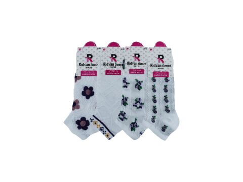 Pelin 12-20 Naturel Penye Parfümlü 3 Boyutlu Bayan Patik 12'li