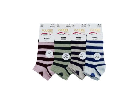 Vakre 9328-11 Bayan Penye Patik Çorap 12'li