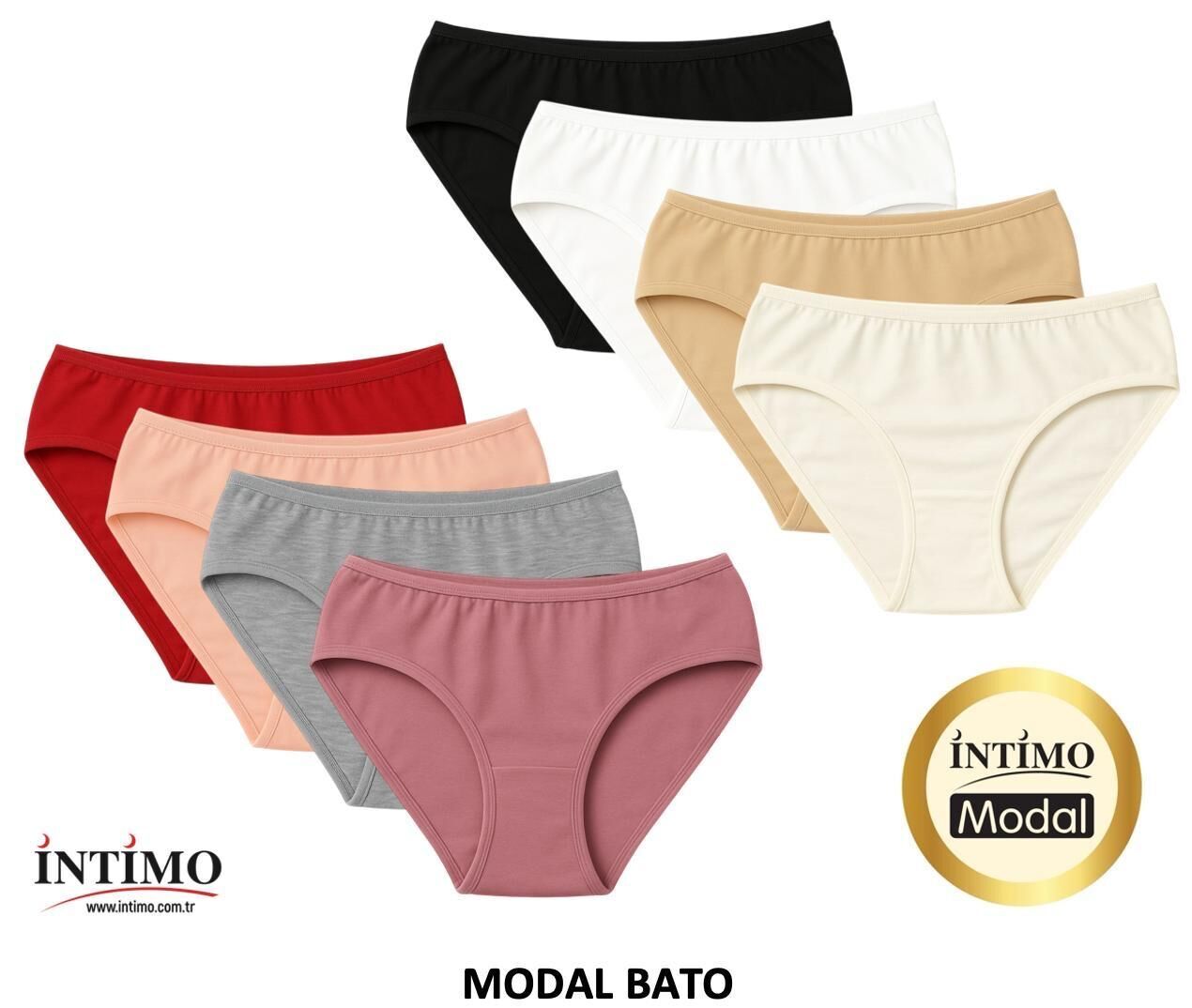 İntimo 2706 (L-XL) Modal Doku Likralı Biyeli Bayan Külot 12'li