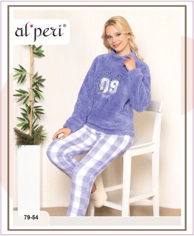 Alperi 79-54 Polar Bayan Uzun Kollu Pijama Takımı 4'lü
