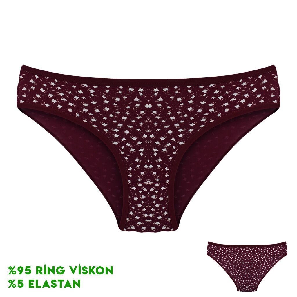 Dondeza 164-4 (M) Desenli Viscon Bayan Bikini 12'li