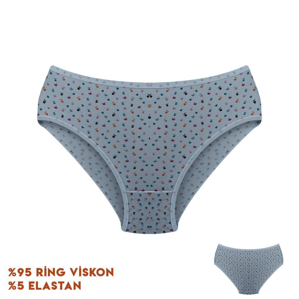 Dondeza 264-8 (L) Desenli Viscon Bayan Bikini 12'li