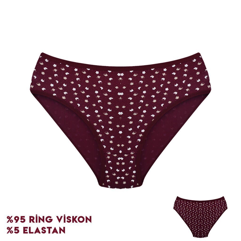 Dondeza 264-9 (L) Desenli Viscon Bayan Bikini 12'li