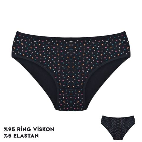 Dondeza 264-13 (L) Desenli Viscon Bayan Bikini 12'li