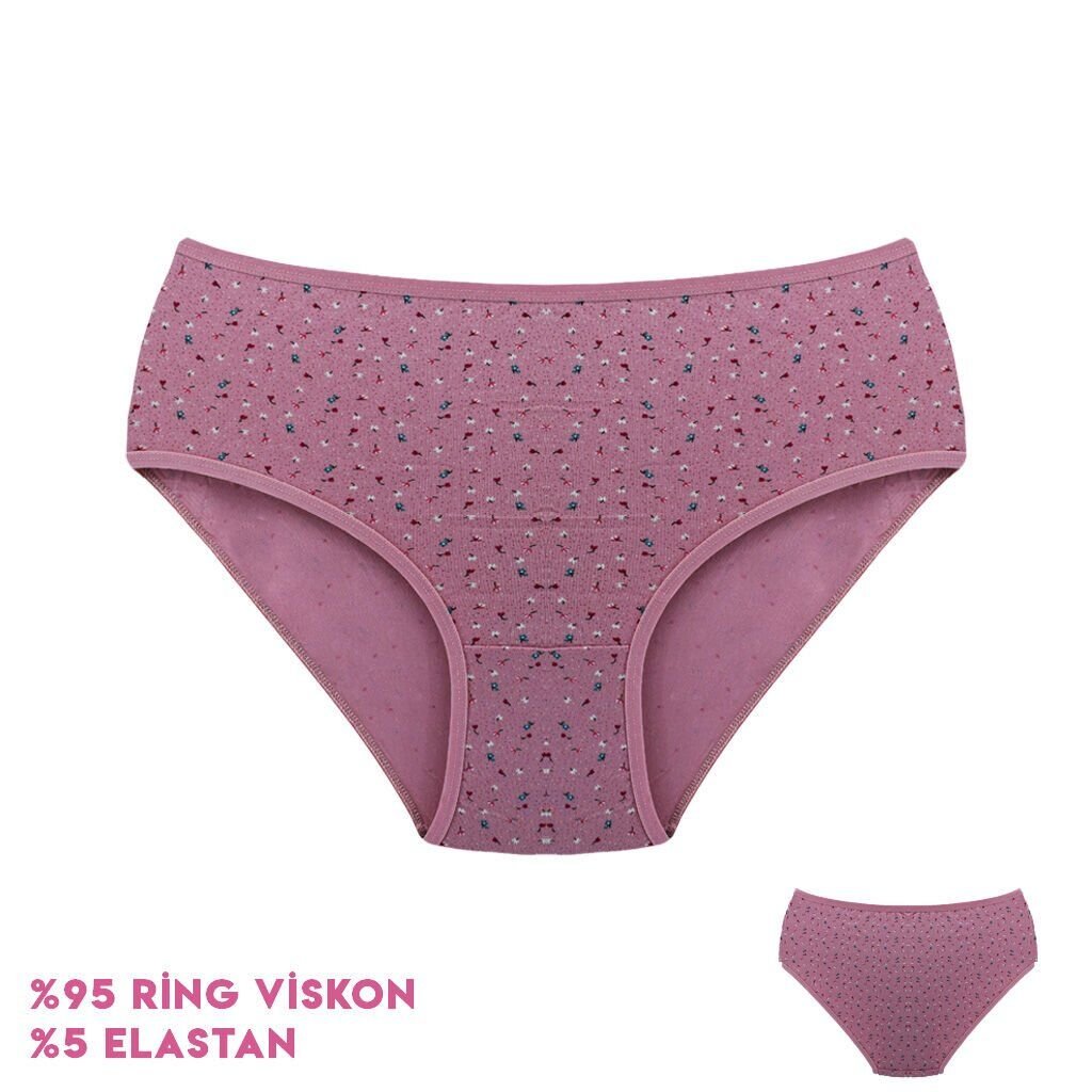 Dondeza 364-2 (XL) Desenli Viscon Bayan Bikini 12'li