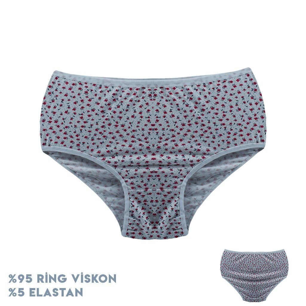 Dondeza 664-5 (XXL) Desenli Viscon Bayan Bikini 12'li