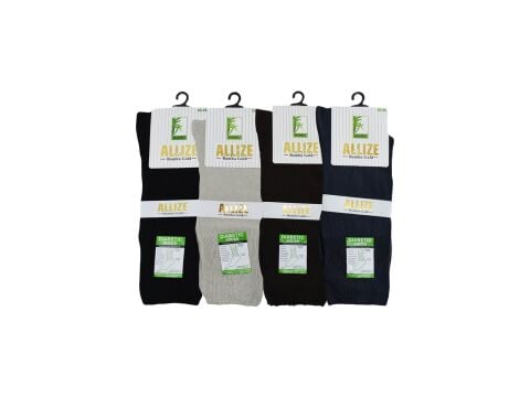 Allize 2051 Yıkamalı Erkek Bambu Diyabetik Şeker Çorabı 6'lı