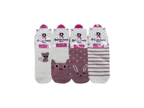 Pelin 12-12 Naturel Penye Parfümlü 3 Boyutlu Bayan Patik 12'li