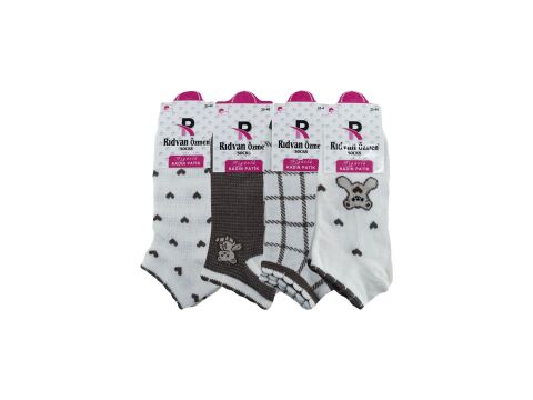 Pelin 12-9 Naturel Penye Parfümlü 3 Boyutlu Bayan Patik 12'li