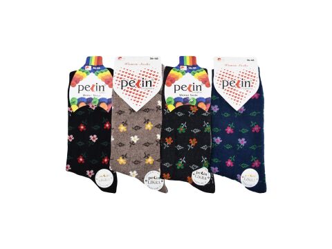 Pelin 9-3 Naturel Pamuk Bayan Soket Çorap 12'li