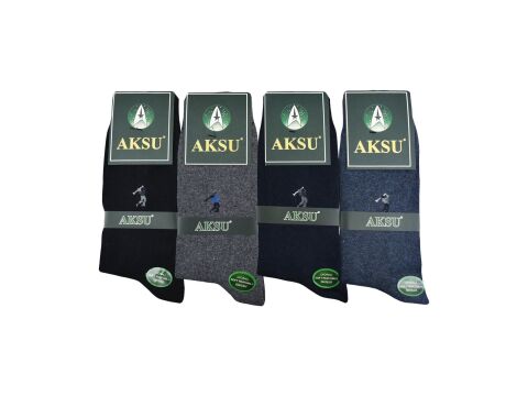 Aksu Yeşil Kutulu Likralı Soft Dikişsiz Erkek Garson Çorap 12'li