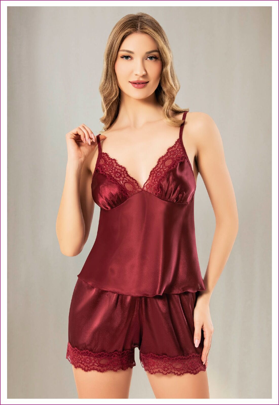 Miss Laris 3130 Bayan Saten Şortlu Takım