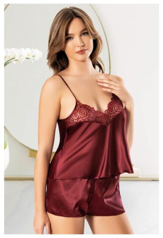 Miss Laris 3125 Bayan Saten Şortlu Takım