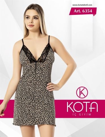 Kota 6354 Bayan Leopar Baskılı Gecelik