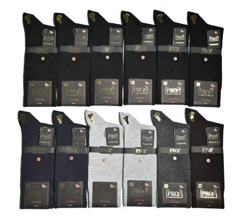 Pro 18646 (41-44) Dikişsiz Modal Erkek Çorap 12'li