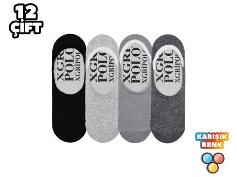 XGRİ POLO Penye Erkek Babet 12'li