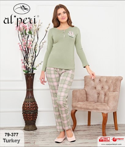 Alperi 79-377 Bayan Uzun Kol Pijama Takım