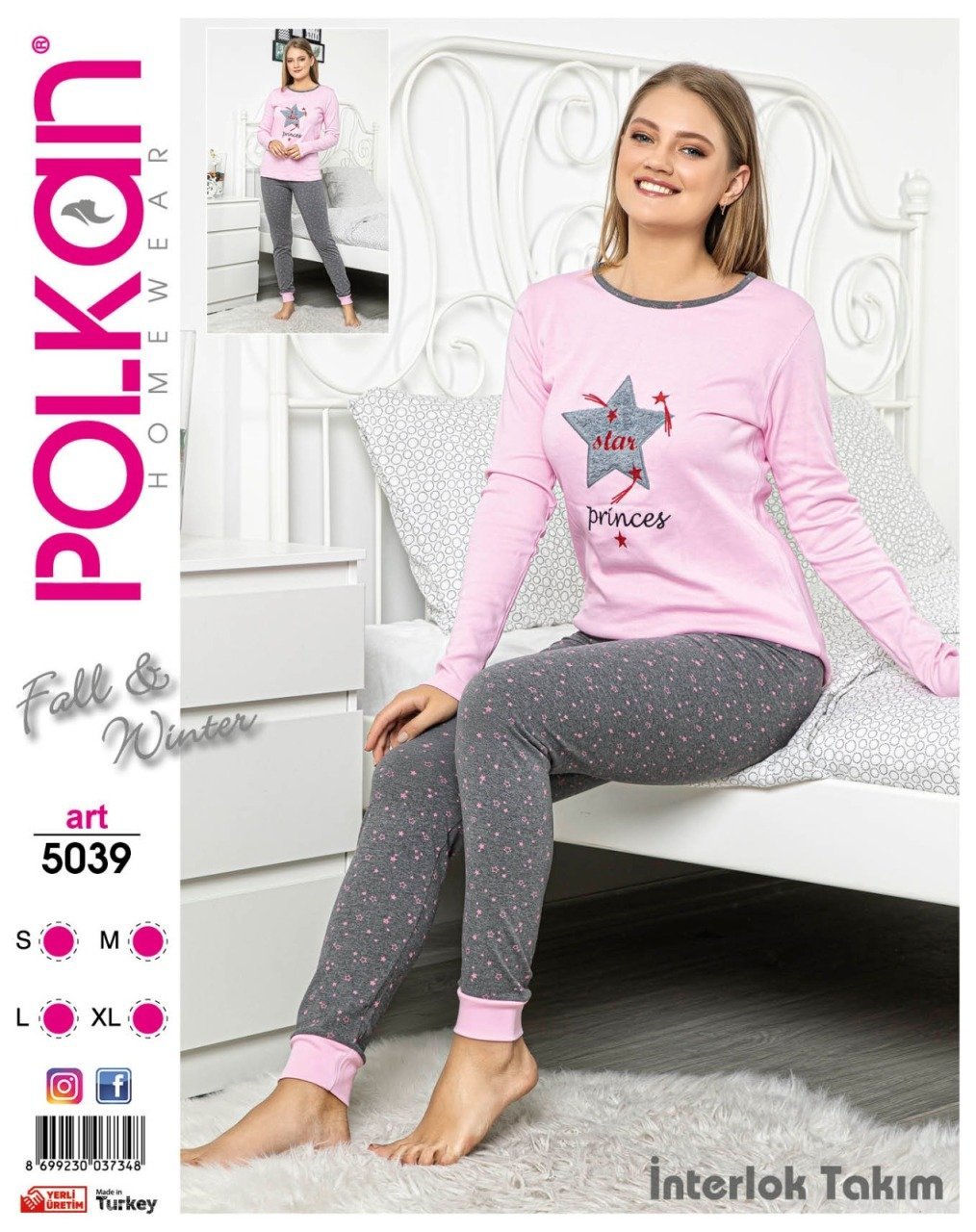 Polkan 5039 İnterlok Bayan Pijama Takımı