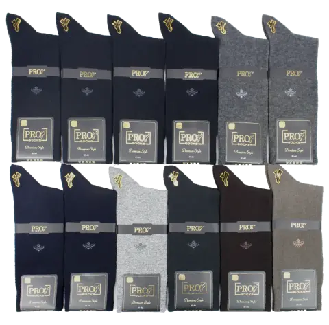 Pro 15656 (41-44) Dikişsiz Penye Erkek Çorap 12'li