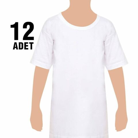 Seher 0038 Erkek Çocuk Penye Bisiklet Yaka Fanila 12'li