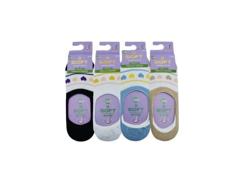 Softy 2 Yıkamalı Kokulu Dikişsiz Silikonlu Bayan Penye Babet 12'li