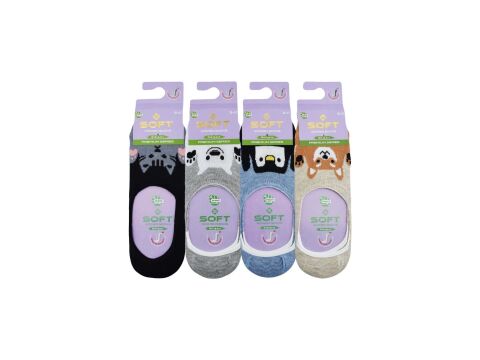 Softy 3 Yıkamalı Kokulu Dikişsiz Silikonlu Bayan Penye Babet 12'li