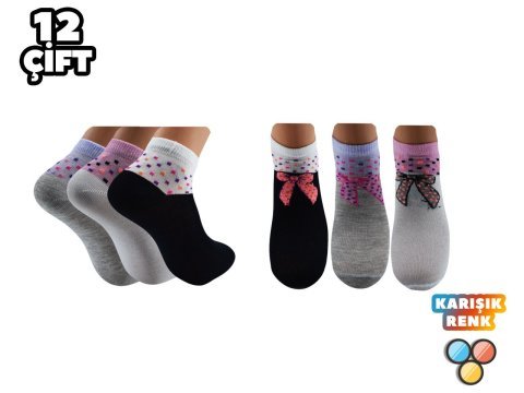 XGRİ POLO 7-15 3'lü Bayan Penye Patik 12'li