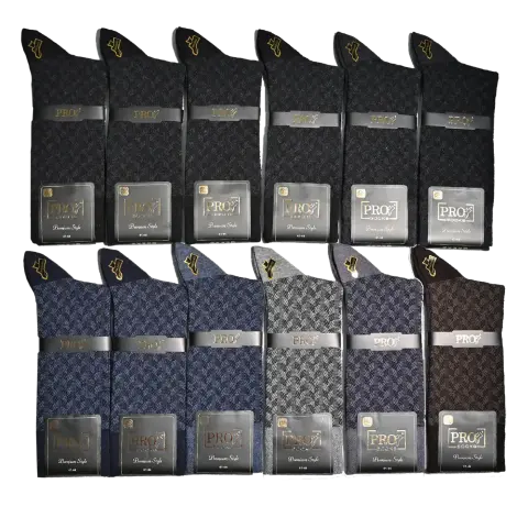 Pro 15665 (41-44) Dikişsiz Penye Erkek Çorap 12'li