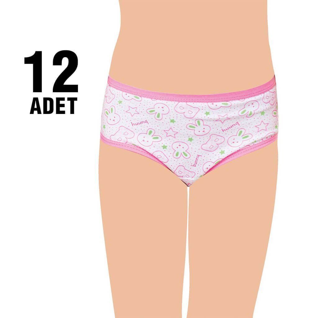 Seher 0053 Kız Çocuk Empirme Biyeli Kom Slip Külot 12'li