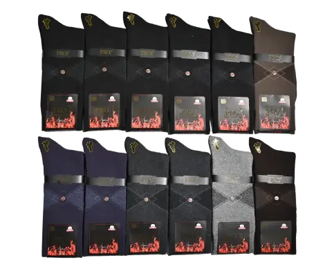 Pro 14638 (41-44) Dikişsiz Havlu Erkek Çorap 12'li