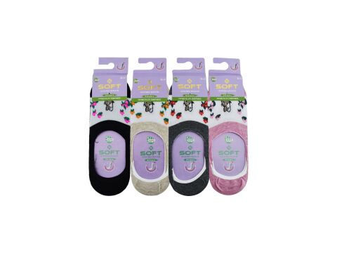 Softy 10 Yıkamalı Kokulu Dikişsiz Silikonlu Bayan Penye Babet 12'li