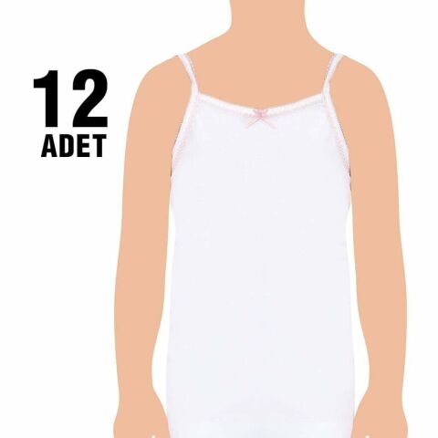 Seher 0048 Kız Çocuk Kız İp Askılı Oyalı Atlet 12'li