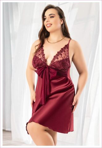 Miss Laris 4045 Battal Beden Bayan Saten Gecelik