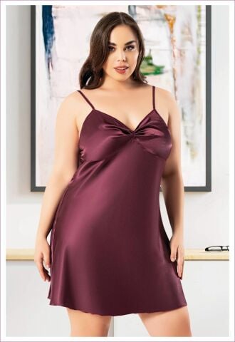 Miss Laris 4039 Battal Beden Bayan Saten Gecelik