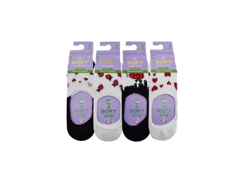 Softy 11 Yıkamalı Kokulu Dikişsiz Silikonlu Bayan Penye Babet 12'li