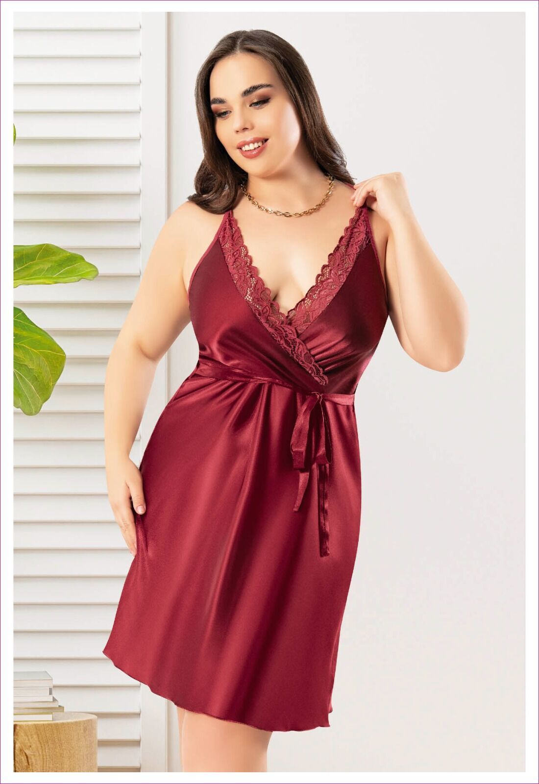 Miss Laris 4032 Battal Beden Bayan Saten Gecelik