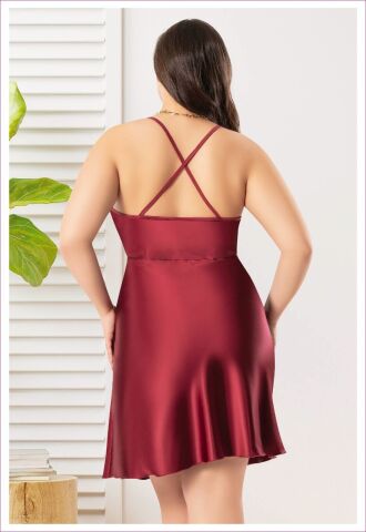 Miss Laris 4032 Battal Beden Bayan Saten Gecelik