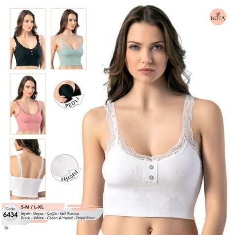 Kota 6434 Bayan Kaşkorse Sur Dantelli Pedli Crop