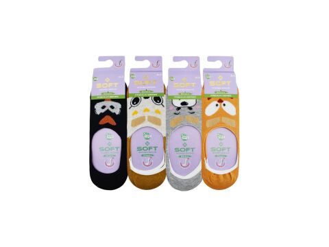 Softy 16 Yıkamalı Kokulu Dikişsiz Silikonlu Bayan Penye Babet 12'li