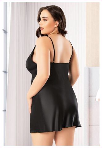 Miss Laris 4047 Battal Beden Bayan Saten Gecelik